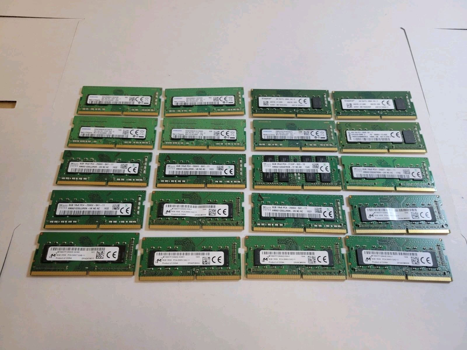 Lot of 20 8GB DDR4 PC4 Laptop RAM Memory Lot free U.S. shipping
