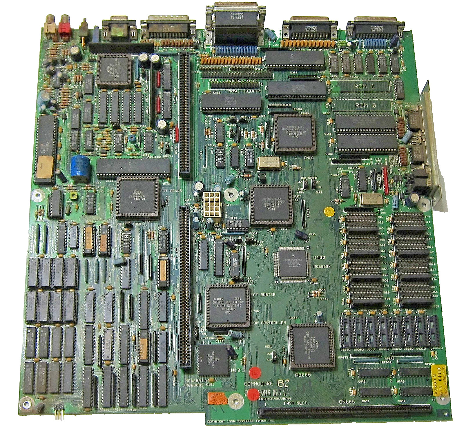 Rare Vintage Commodore Amiga A3000 Motherboard with XC68030FE25B CPU for PARTS Rare Vintage Commodore Amiga A3000 Motherboard with XC68030FE25B CPU for PARTS