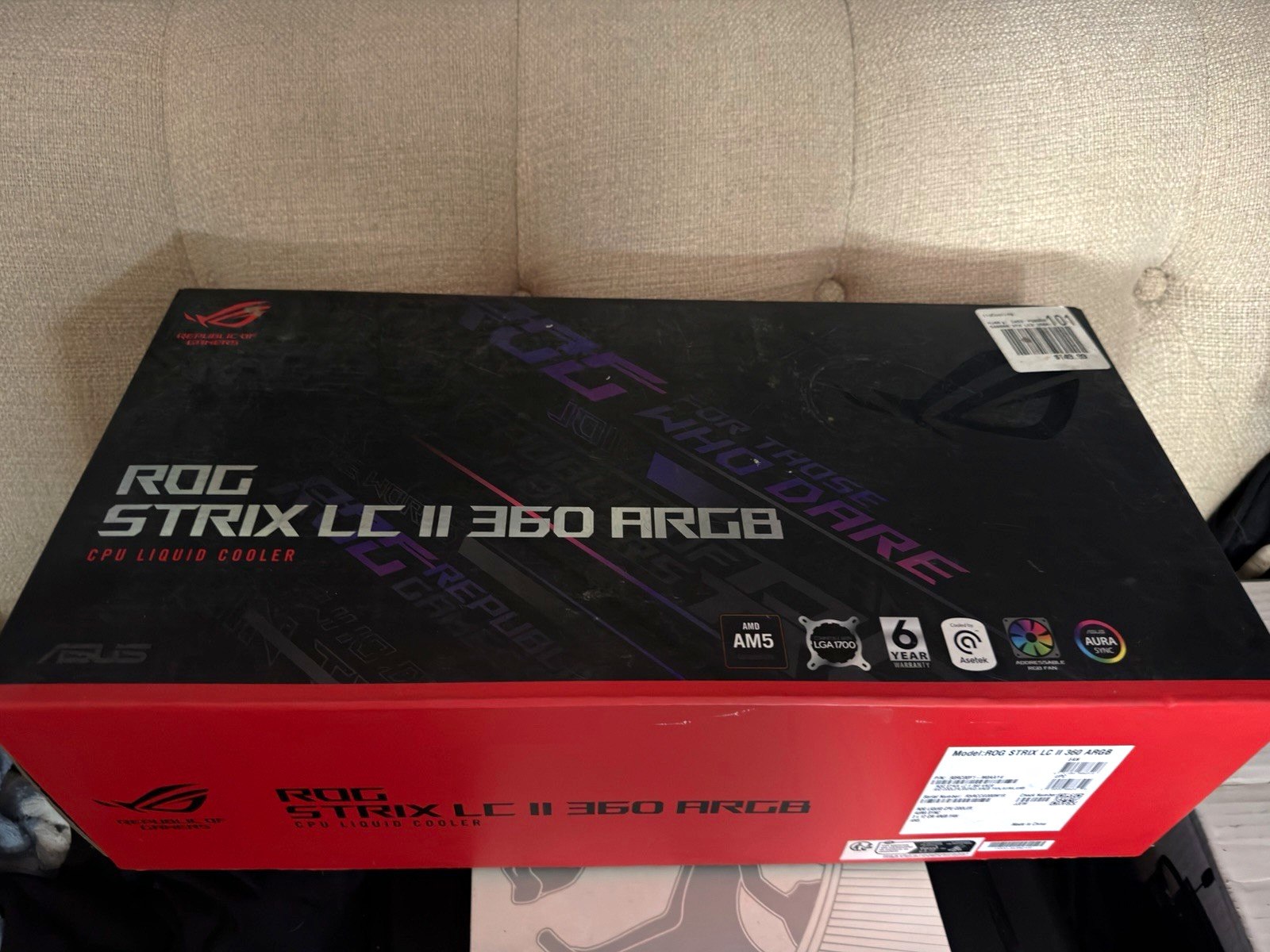 ASUS ROG Strix LC II 360 ARGB AIO Liquid CPU Cooler 120mm AM5 LGA1700 ASUS ROG Strix LC II 360 ARGB AIO Liquid CPU Cooler 120mm AM5 LGA1700