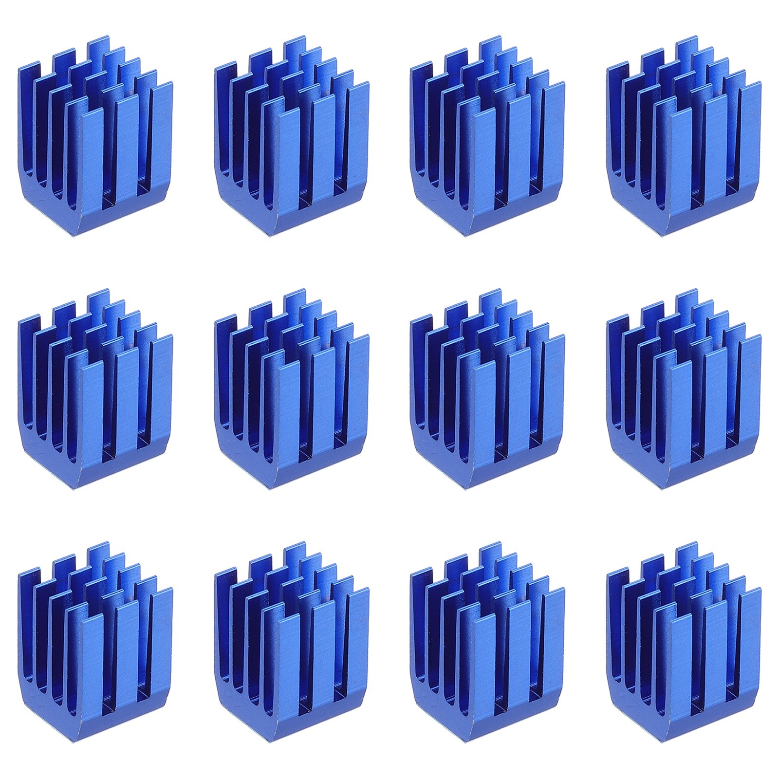 12 Pcs Heatsink 9x9x12mm Aluminum Heat Sink with Thermal Blue Sticker Blue 12 Pcs Heatsink 9x9x12mm Aluminum Heat Sink with Thermal Blue Sticker Blue