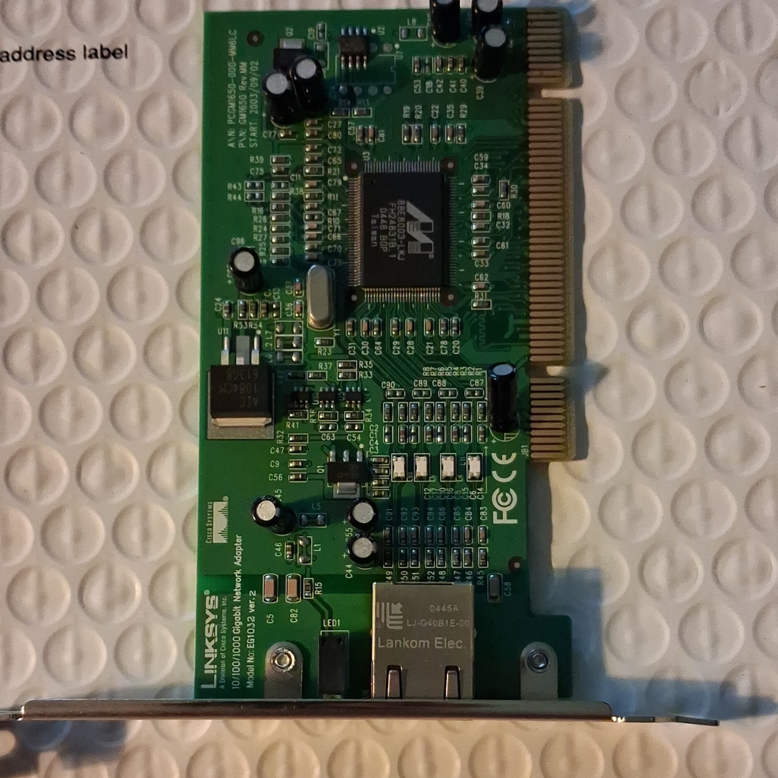 Linksys EG1032 Ver 2 PCI Gigabit RJ-45 Ethernet Network LAN Card 1-Port 1Gbps