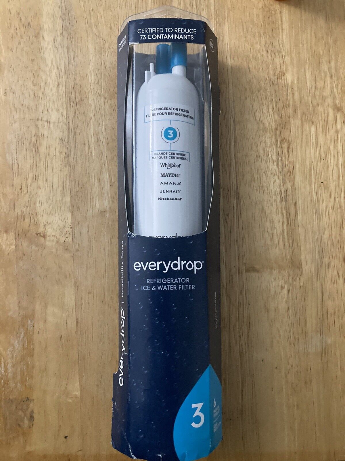 EveryDrop by Whirlpool Ice and Refrigerator Water Filter 3 EDR3RXD1 NEW