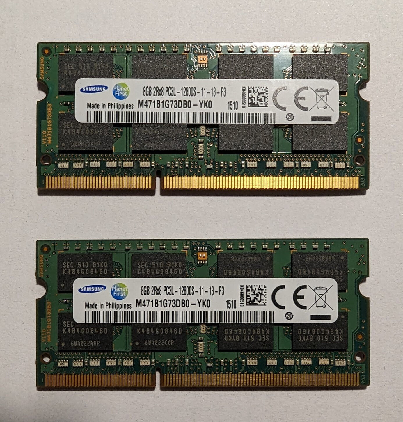 16GB (2x8GB) PC3L-12800s DDR3-1600 SDRAM 2Rx8 Samsung RAM STICKS