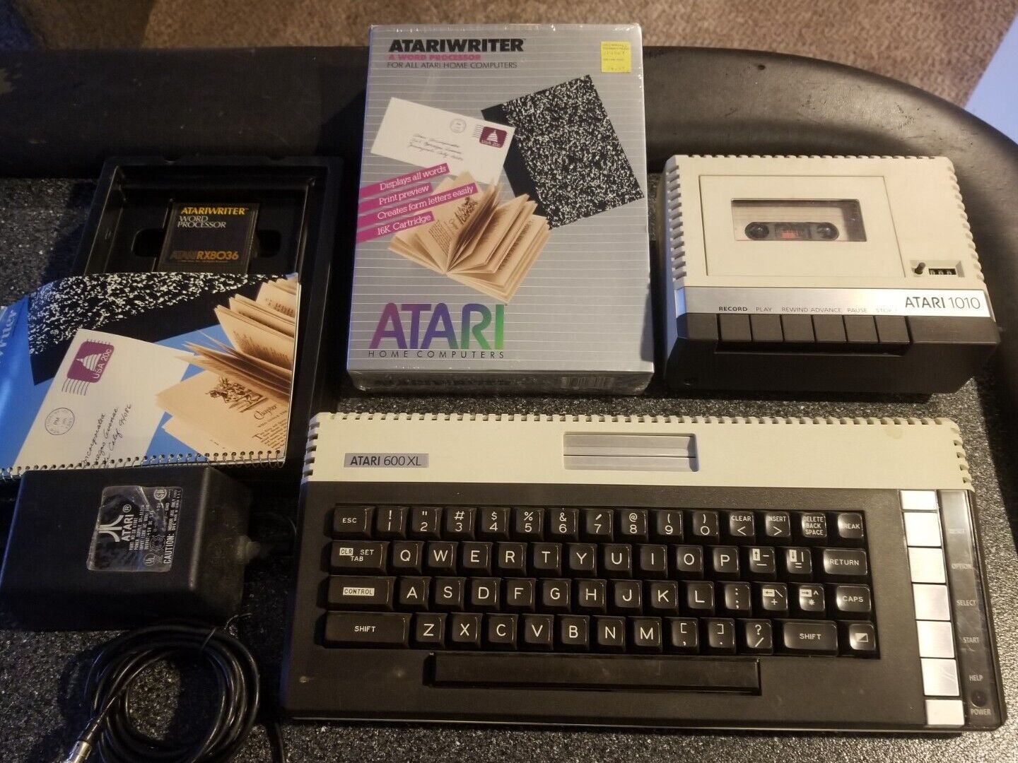 Atari 600XL Computer Bundle TESTED WORKING With Cassette Recorder Atariwriter