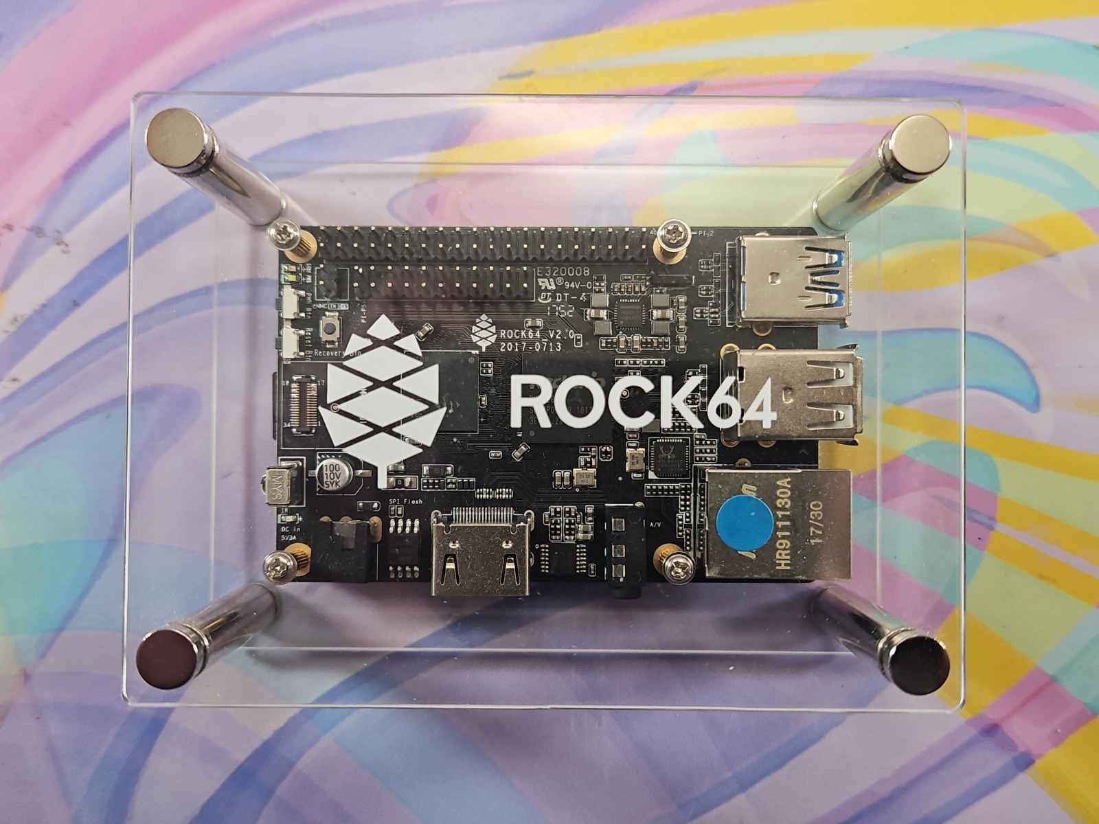 Rock64 Single Board Computer Kit V2.0 1GB RK3328 Rock64 Single Board Computer Kit V2.0 1GB RK3328