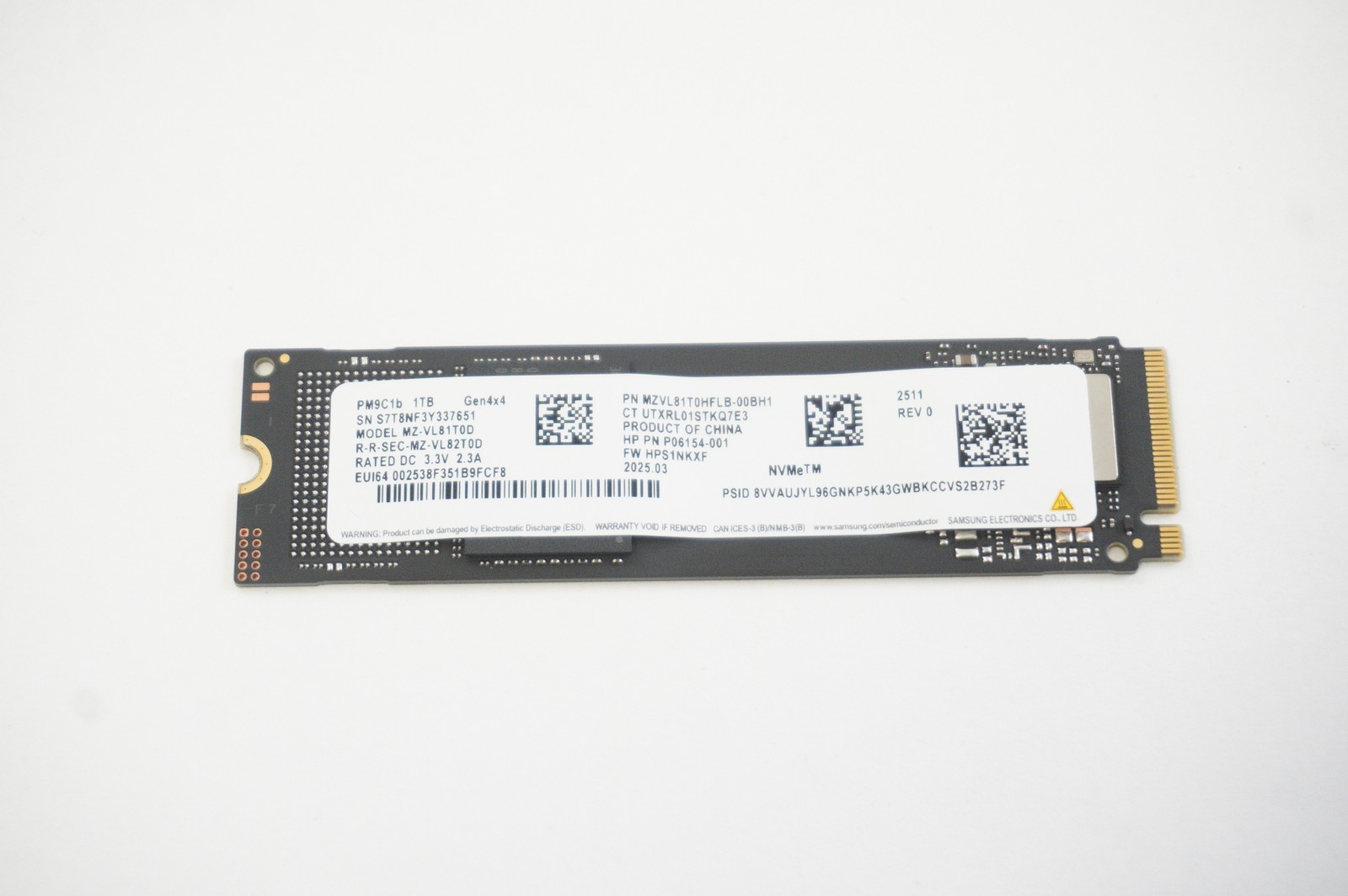 MZ-VL81T0D Samsung 1TB NVMe PCIe Gen4x4 M.2 2280 SSD Drive MZ-VL81T0D Samsung 1TB NVMe PCIe Gen4x4 M.2 2280 SSD Drive