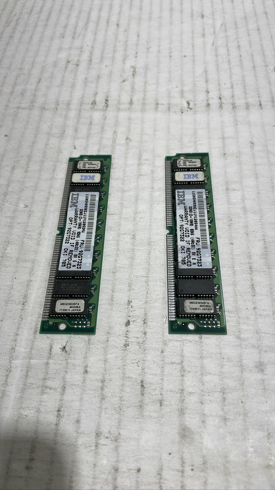 IBM 32MB 2x16MB EDO RAM Kit 72-Pin SIMM 60ns FRU 92G7323 92G7322 Lot Of 2 IBM 32MB 2x16MB EDO RAM Kit 72-Pin SIMM 60ns FRU 92G7323 92G7322 Lot Of 2