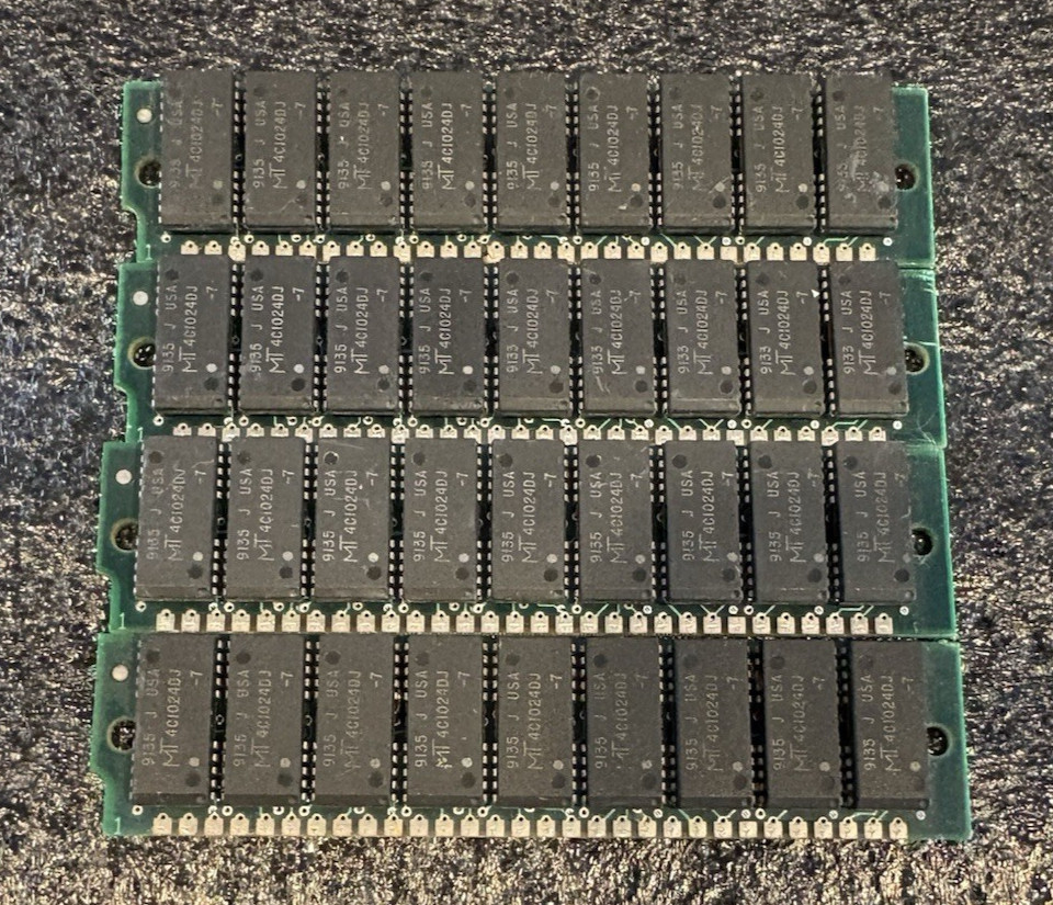 4 x 1MB 70ns FPM SIMM Silver Memory Module RAM 4MB PC 286 386 *TESTED* 4 x 1MB 70ns FPM SIMM Silver Memory Module RAM 4MB PC 286 386 *TESTED*