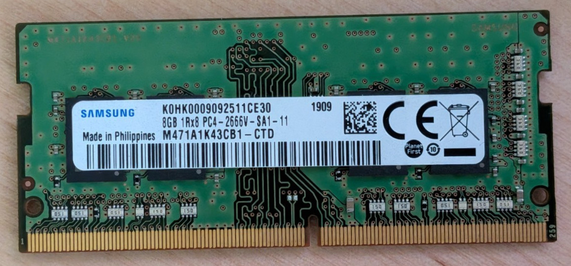 Samsung 8GB DDR4-2666 PC4-21300 Memory RAM M471A1K43 CB1-CTD Notebook Samsung 8GB DDR4-2666 PC4-21300 Memory RAM M471A1K43 CB1-CTD Notebook