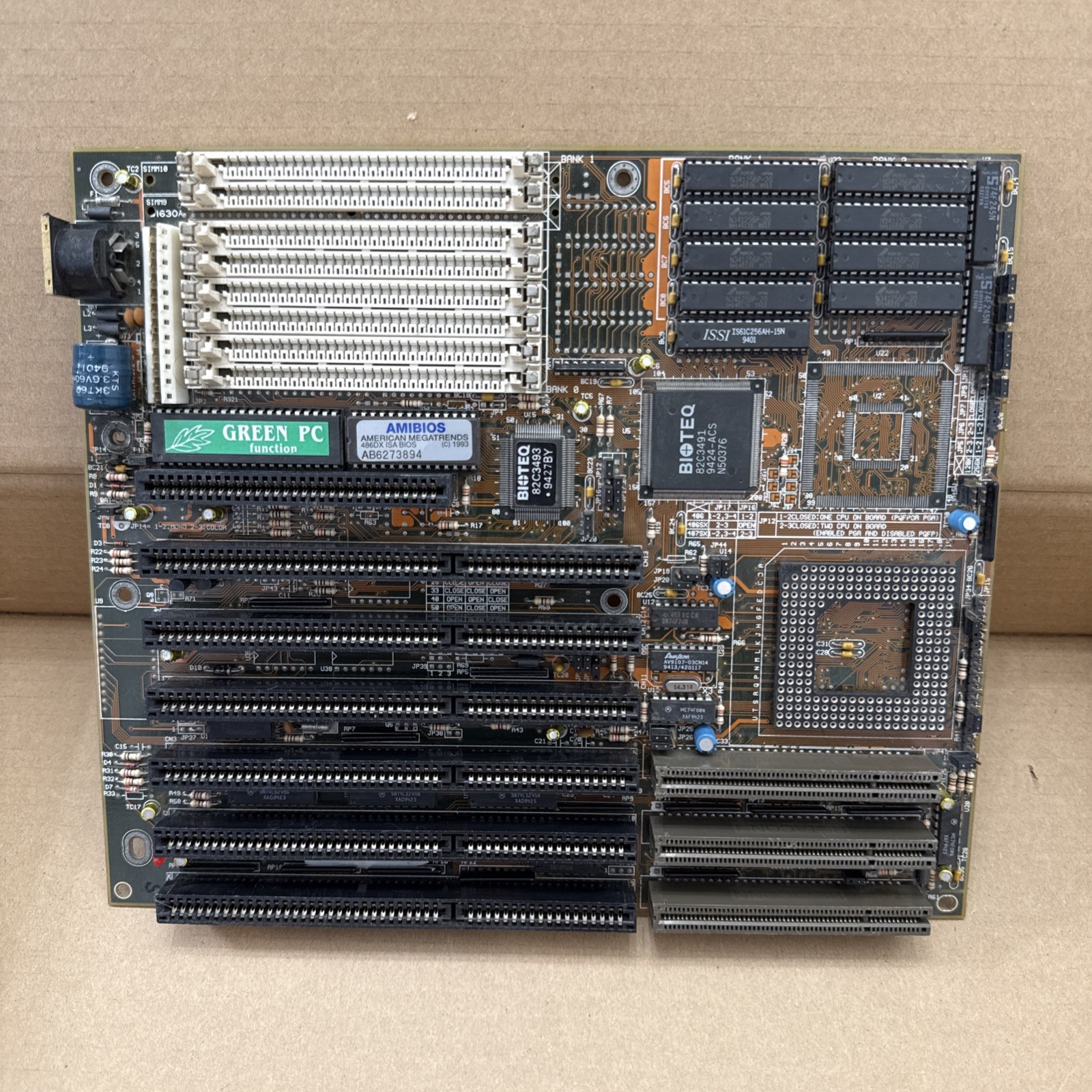 Vintage 486 VLB Motherboard Baby AT - BioTEQ Green PC Chipset VESA Local Bus Vintage 486 VLB Motherboard Baby AT - BioTEQ Green PC Chipset VESA Local Bus