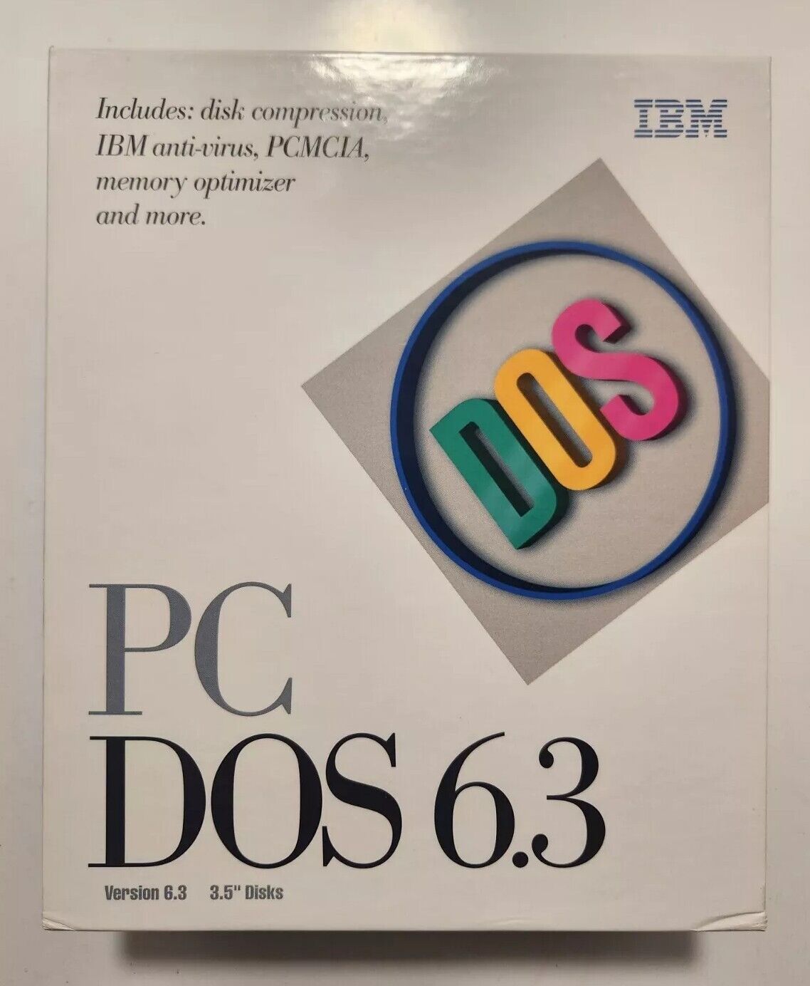 Vintage Version of IBM PC DOS 6.3  Package with Manuals and 5- Discs P82G5400