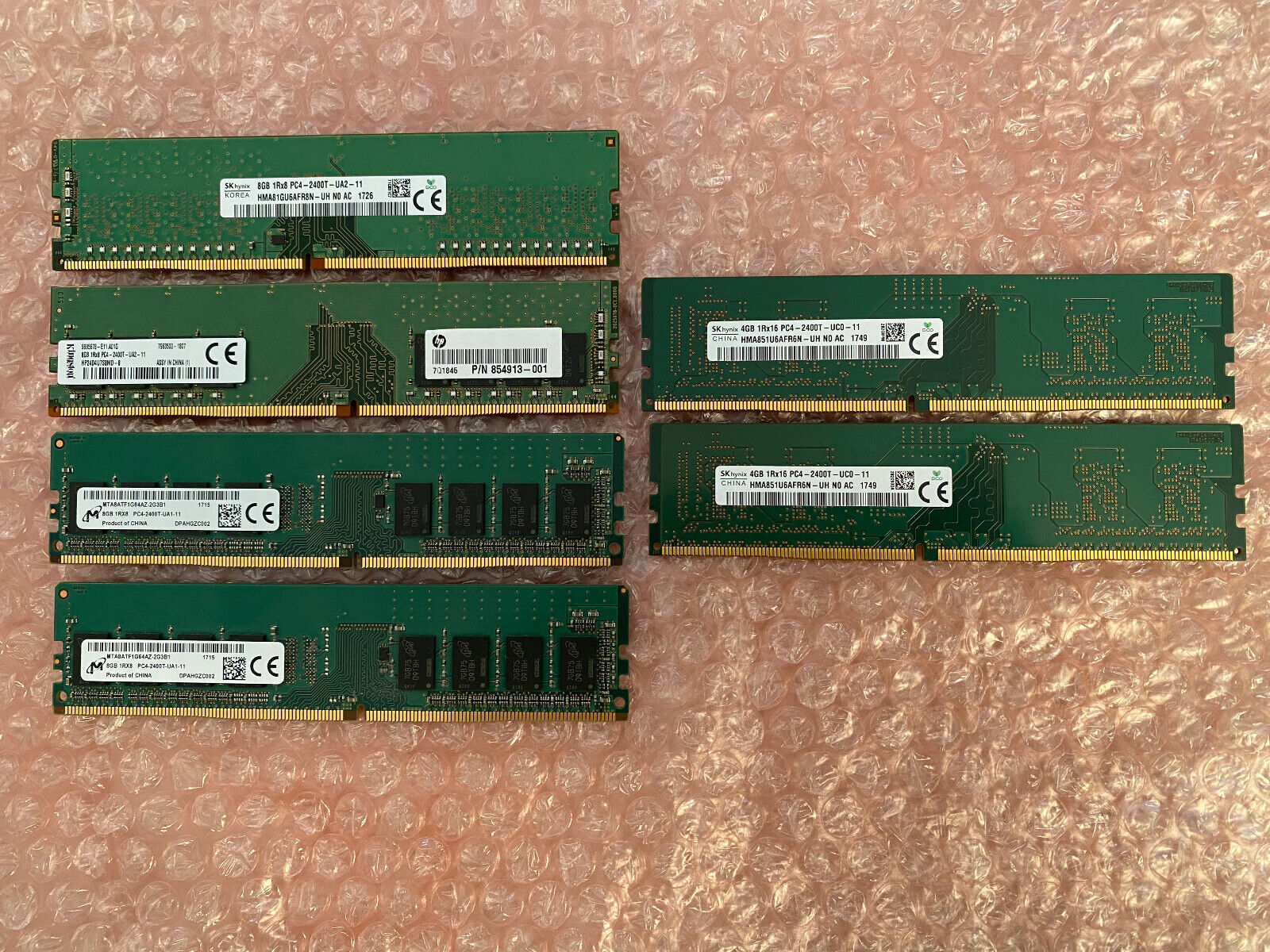 40GB (4x8GB 2x4GB) DDR4 PC4-2400T UDIMM DESKTOP MEMORY RAM HYNIX KINGSTON MICRON
