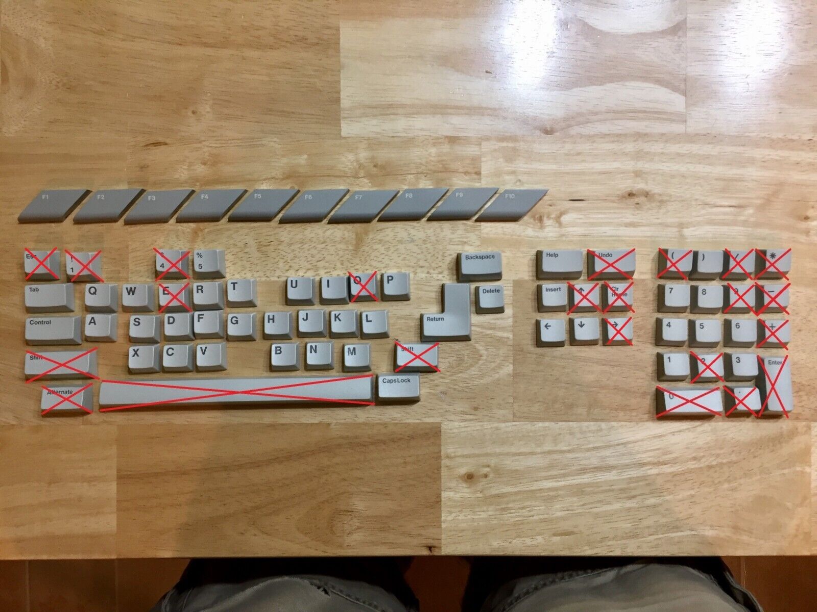 Atari Mega ST keyboard keys USA layout (NOT Whole Keyboard)