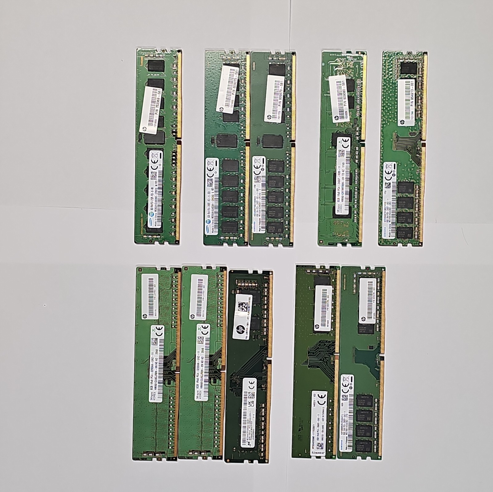 Lot of 10 Desktop & Server RAM Modules 8GB DDR4 Mixed UDIMM & RDIMM HP OEM Lot of 10 Desktop & Server RAM Modules 8GB DDR4 Mixed UDIMM & RDIMM HP OEM