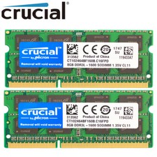 Crucial DDR3L 16GB 8GB 1600Mhz 2Rx8 PC3L-12800 1.35V SODIMM Memory Laptop 204pin picture