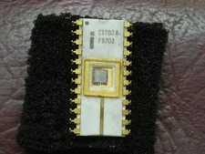 Vintage Intel C1702A EPROM Early 1970s, Gold Plated Pins, White Ceramic, Erased picture