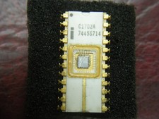 Vintage Intel C1702A EPROM Early 1970s, Gold Plated Pins, White Ceramic, Erased picture