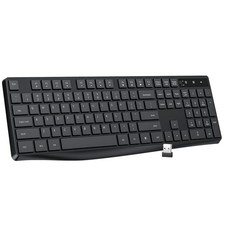 Lovaky Wireless Keyboard MK98, 2.4G USB Computer Cordless Keyboard, Enlarged ... picture