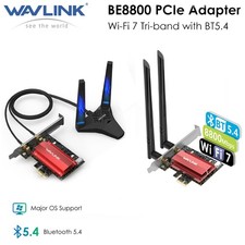 Wavlink WiFi 7 PCIe Card BE8800 Tri-Band Buletooth 5.4 Win 11/10 for Desktop PC picture