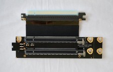1U Dual PCI Express PCIE 4.0 Gen4 x16 Bifurcated Riser Card with Flex Cable picture