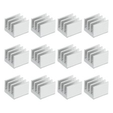 12 Pcs Heatsink 7x7x6mm Aluminum Heat Sink with Thermal Blue Sticker White picture