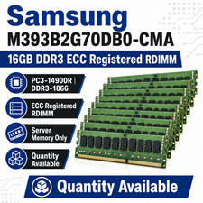 Samsung 16GB DDR3-1866 ECC Registered RDIMM Server RAM M393B2G70DB0-CMA picture