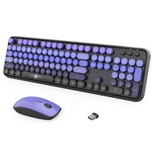 Wireless Keyboard and Mouse Combo, 2.4G USB Cordless Round Keyboard and Mouse... picture