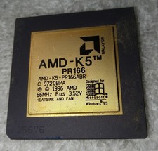 AMD K5 PR166 AMD-K5-PR166ABX Vintage - Gold Cap CPU Recovery - 1996 picture