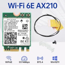 Intel AX210 WiFi 6E Wireless Card M.2 Key A/E Laptop WiFi BT5.4 Adapter 5400Mbps picture