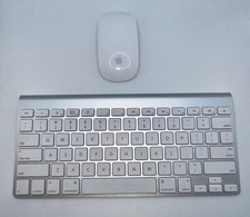 Apple A1255 & A1296 Wireless Keyboard Magic Mouse Combo Set  – White/Silver picture