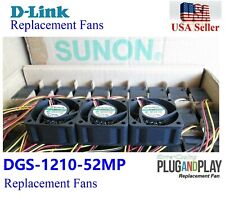 Set of 3x Quiet Version Replacement fans for D-Link DGS-1210-52MP picture