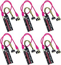 NEW 6 Pack VER009S PCI-E Riser Card fit Bitcoin GPU Mining Powered Riser Adapter picture