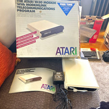 Atari 1030 External Dial-Up Modem 300 bps w/ ModemLink Box Manual Guide picture