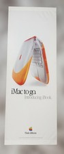 Apple cloth fabric banner iBook tangerine orange New Old Stock Vintage picture