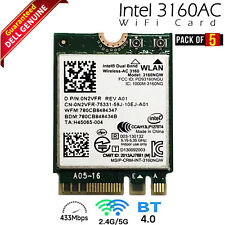 Lot X 5 Dell Intel Wireless-AC 3160 Dual Band WLAN WiFi Bluetooth M.2 Card N2VFR picture