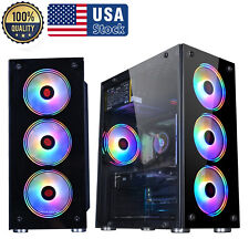 USA Gaming PC case ATX/ITX/M-ATX full view side panel Temper Glass Front Gaming picture