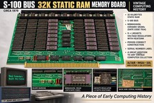 Vintage 1979 S-100 32K Static RAM Memory Board MBM4044 Ceramic ICs Altair IMSAI picture