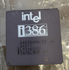 386DX Intel A80386DX-33 IV SX211 Vintage CPU GOLD picture