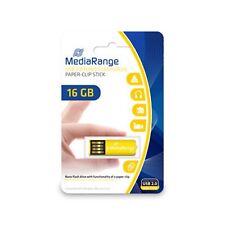 MediaRange MR976 Nano USB Stick 16GB yellow with paper clip function 16 GB picture