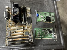 Vintage ASUS P2B V1.02 Slot 1 Motherboard + Pentium II 400 + 128mb + Cards picture
