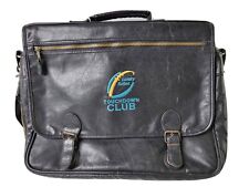 Vintage Touchdown Club Luxury Suites 100% Leather Briefcase Black Bag picture