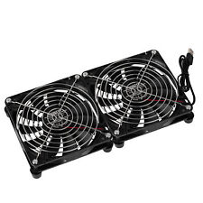 Dual 140mm Cooling Fan 5V USB Desk Stand Cooler 1100rpm for PS5 Game Console PC picture