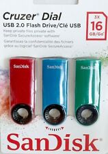 3 X 16GB SanDisk USB 2.0 Cruzer dial Flash Drive picture