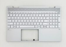 New  HP Envy X360 15-ED Silver Palmrest Cover & Keyboard Backlit L93226-001 picture