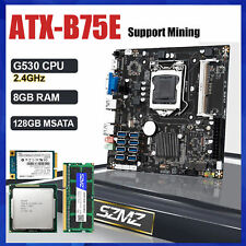 LGA 1155 B75E Mining Motherboard Kit with G530 CPU DDR3 8GB RAM 128GB MSATA SSD picture