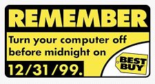 Y2K REMEMBER Turn Your Computer Off Best Buy Sticker Decal Vintage picture