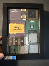 Intel Shadow Box For The Collectors. Vintage Components. All Intel Chips. Rare. picture
