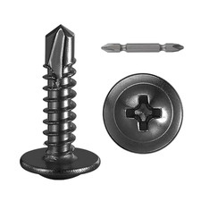 300Pcs8×3/4” for Sheet Metal Self-Tapping Screws 410 Black Stainless Steel Tr... picture
