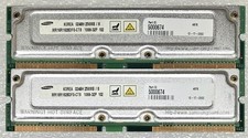 2x Samsung 256MB 1066Mhz 45ns Rambus Direct RDRAM, Non-ECC, MR16R1628DF0-CT9 picture