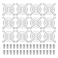 12Pcs 50mm Fan Finger Grill Metal Ventilation Grill Cover with Screws Silver] picture